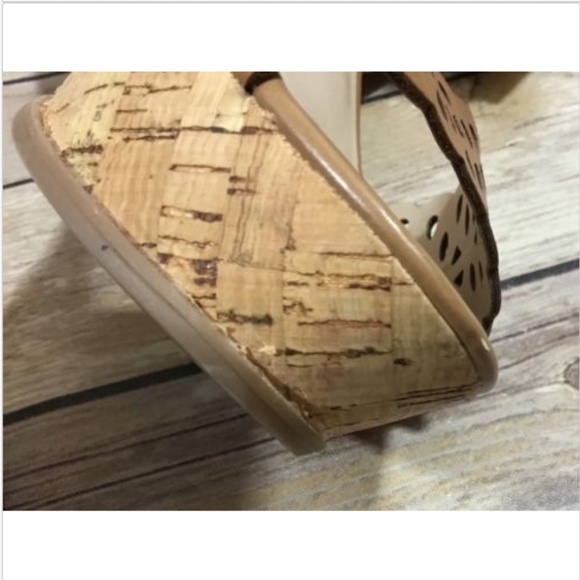 Franco Sarto Womens Leather Sandal Wedge Cork Heel - Picture 5 of 8